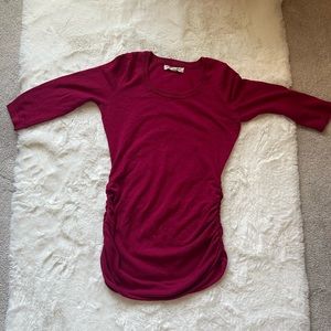 Ruched Long Sleeve Mini Dress